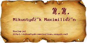 Mikustyák Maximilián névjegykártya